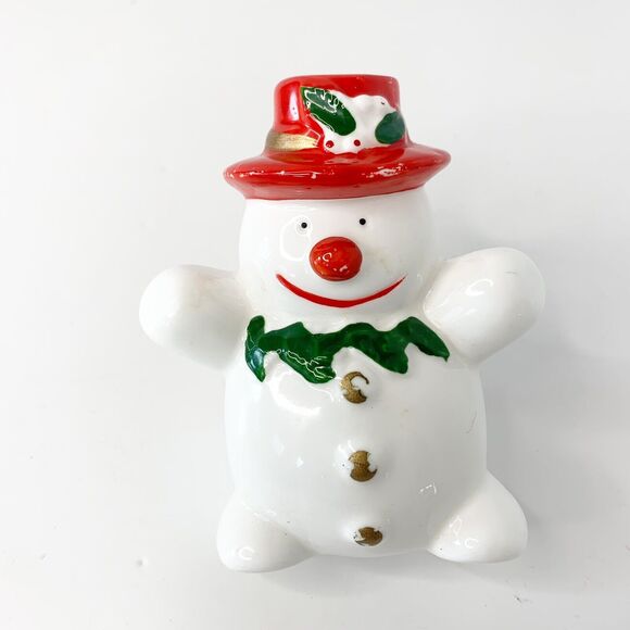 Vintage Snowman Plug In Light Christmas Midwest of Cannon Falls Ceramic Night - Picture 1 of 5